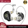 TRN-ST7 Fones de ouvido híbridos, fones de ouvido com cancelamento de ruído, HiFi profissional, música, esporte, audiófilo, músico, DJ, ST7, 2DD, 5BA