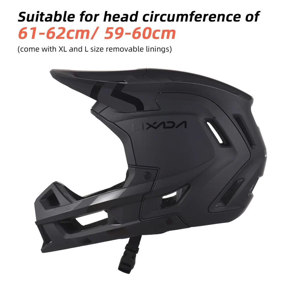 Full Face Mountain Bike Helmet Ventilation Lightweight MTB Helmet for head circumference of 61-62cm/ 59-60cm Bicycle Helmet - Imagem 3