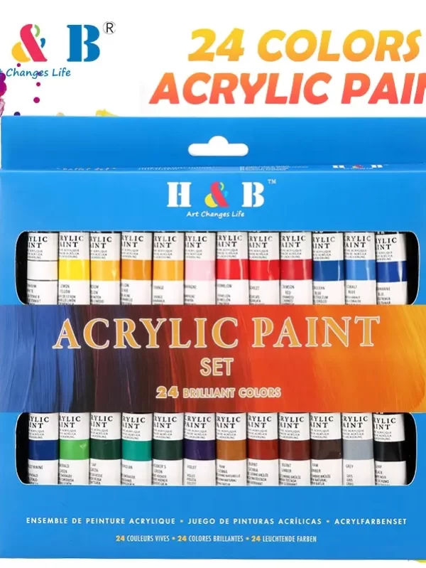 Artist Quality Pigment 24 Color 12ml Acrylic Paint Set Aluminum Tube Canvas Glass Paper Art School Supply Pigmentos Acrílicos