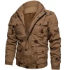 Plus Size Men's Cargo Jacket Autumn Winter Warm Fleece Hooded Coat Top Casual Military Removable Cotton Men's Clothing Wear 3XL