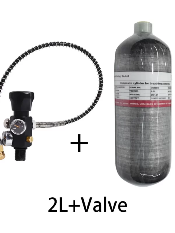 TUXING 300Bar 2L Carbon Fiber Cylinder High Pressure Air Tank with Double Meter Regulating Valve Filling Station Scuba Diving