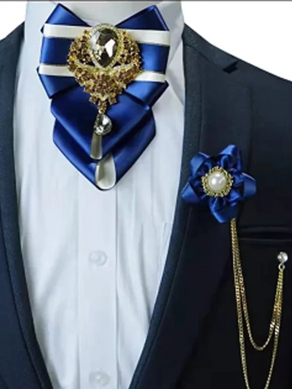 Luxo original strass bowtie broches conjuntos de corrente high-end masculino mulher jóias presente masculino festa de negócios acessórios de casamento - Image 4