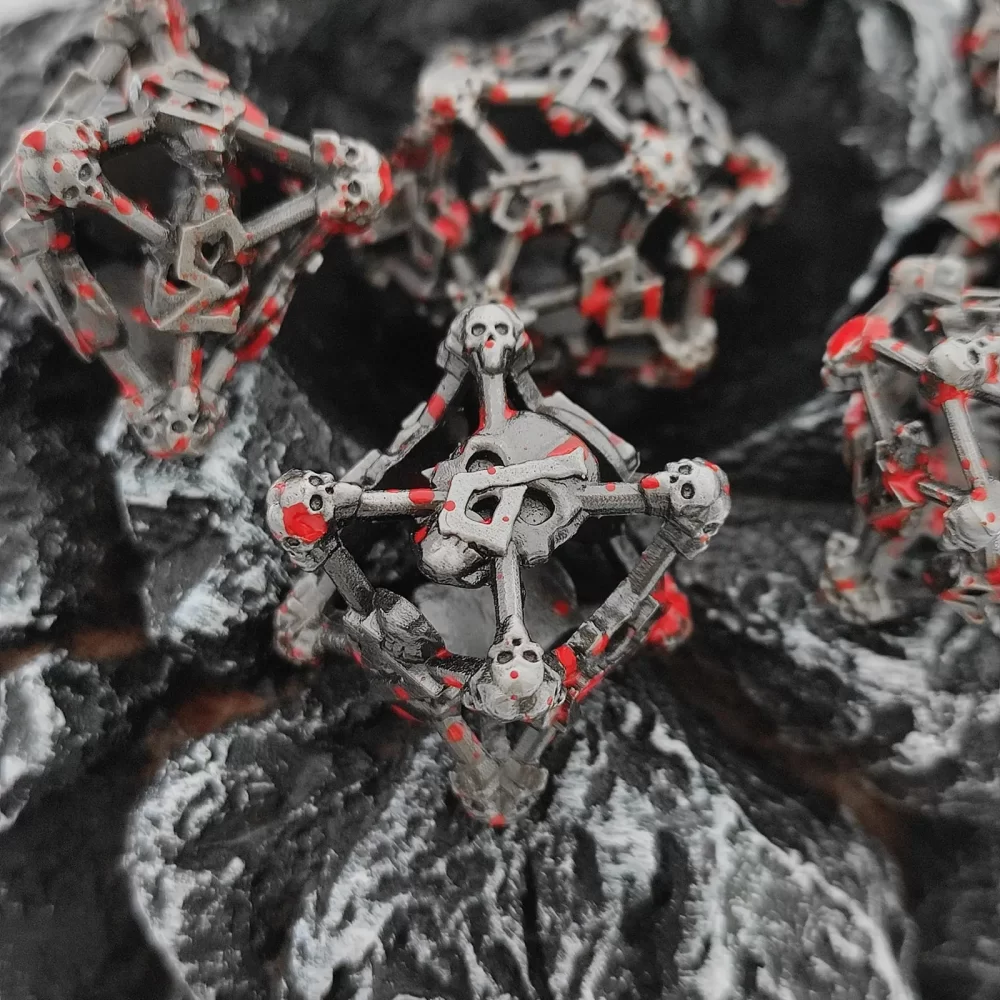 DND Metal Dice Set, Crânio do Dia das Bruxas, RPG D & D TRPG Board Games, Acessório Poliédrico Dice, D6, D8, D10, D12, D20 - Imagem 2