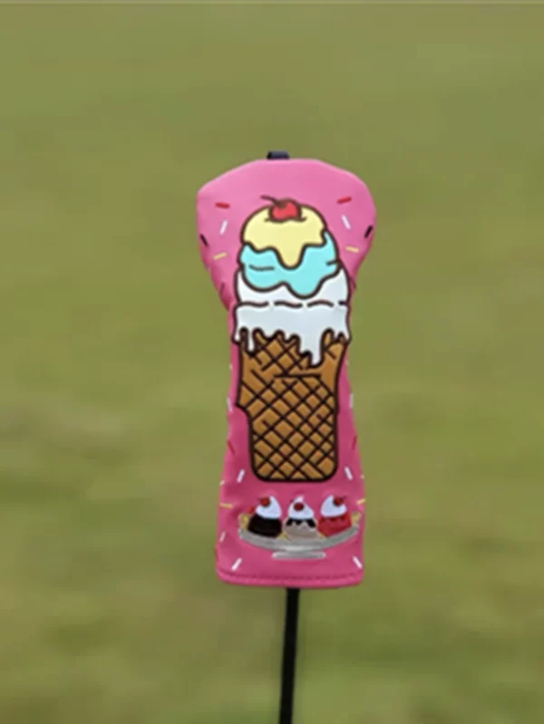 Ice Cream Design Tampa De Madeira De Golfe, Híbrido Motorista Fairway, À prova d'água Protector Set, Durable Golf Putter Head Club Capas - Image 5